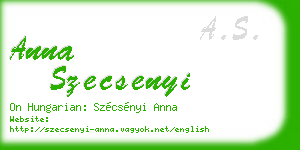 anna szecsenyi business card