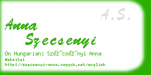 anna szecsenyi business card
